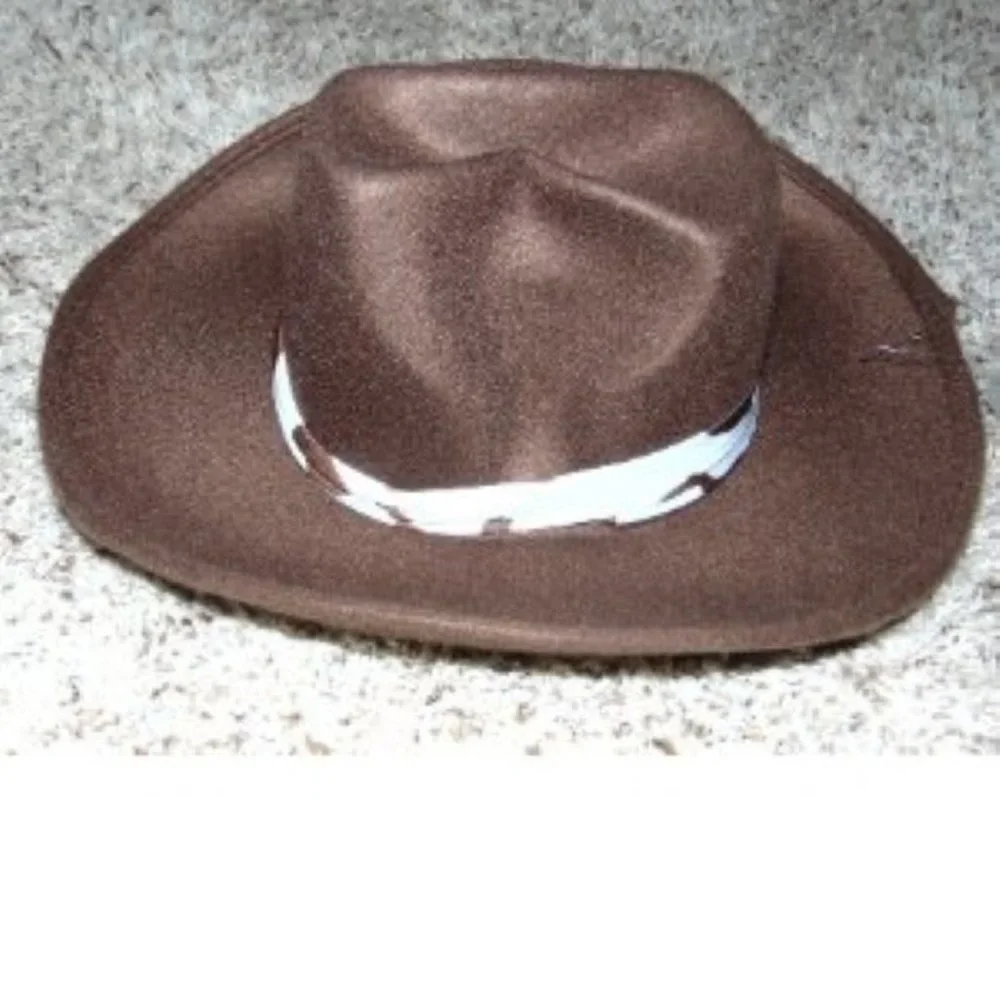 Cowgirl & Cowboy Boots Halloween Costume 4/6 Brown Dress, Hat, Scarf 4 Pc Girls - Picture 11 of 13